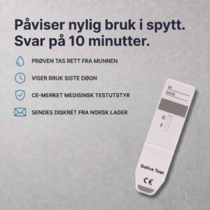 Fordeler ved kokain spyttprøve: prøven tas i munnen, viser bruk siste døgn, CE-merket
