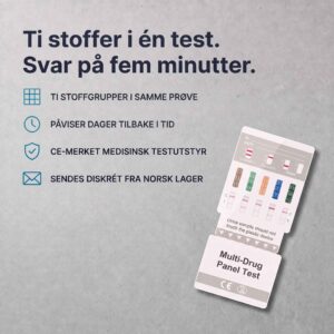 Fordeler ved Multi-10 urinprøve: ti stoffgrupper, svar på fem minutter, CE-merket