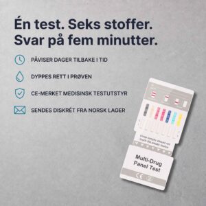 Fordeler ved Multi-6 urinprøve: seks stoffer, svar på fem minutter, CE-merket
